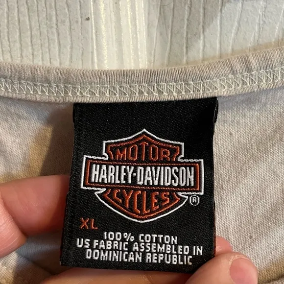 Harley Davidson Short Sleeve Tee Women’s Size XL Tan‎ Lightweight, Logo, Riding - Image 2