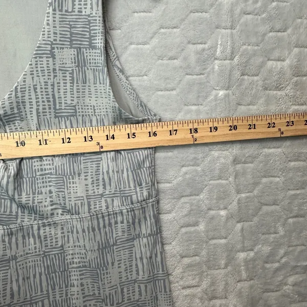 Patagonia Tank Top Large Blue White Ruched Athletic Nylon‎ Spandex Outdoor Hike - Image 5