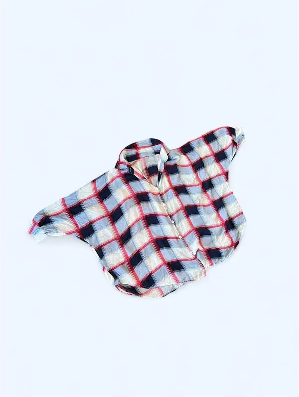 Vintage Y2K Coastal Old Money Boyfriend Oversized Batwing Flannel Size One Size - Image 6