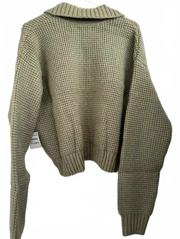 PacSun LA Hearts Gabriela Waffle Knit Collared Sweater Green NWT XL - Image 4