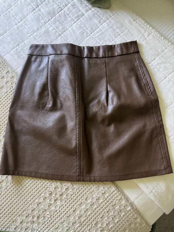 Kendall + Kylie Brown Leather Skirt - Image 2