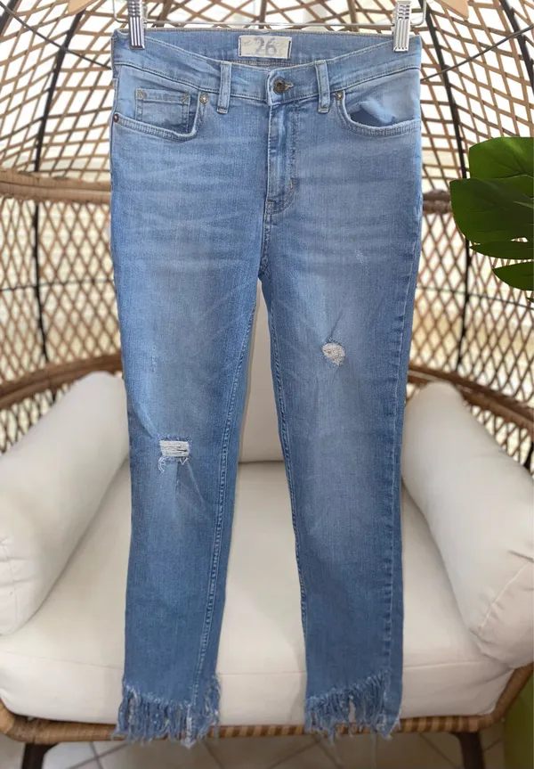 Free People We The Free Great Heights Frayed Skinny Jeans Size 26 - Image 2