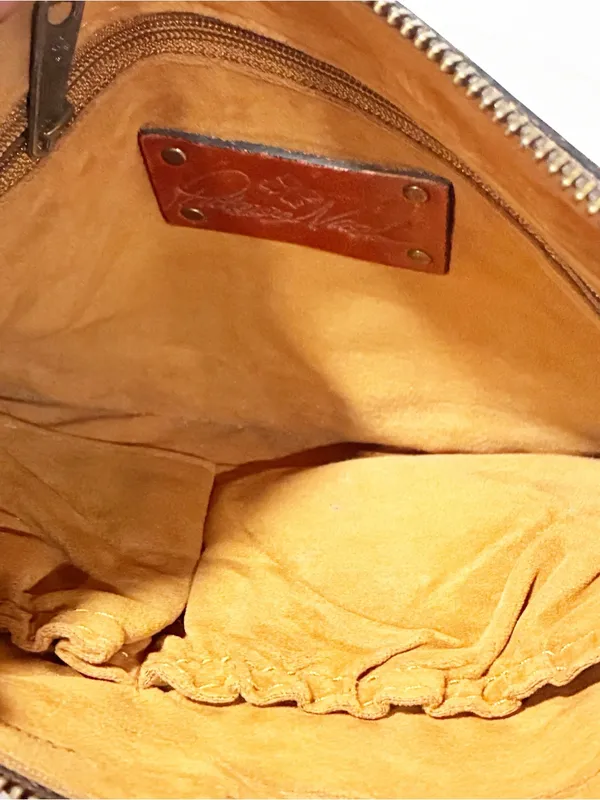 Patricia Nash Cassini Whiskey Brown Tan Leather Wristlet Clutch Purse - Image 4