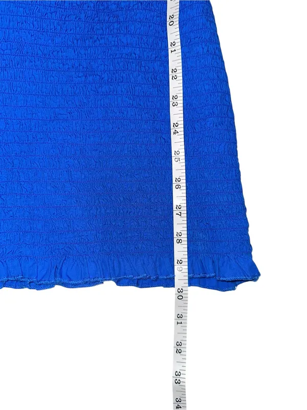 Free People Lyla Smocked Blue Sleeveless Mini Dress SMALL - Image 9