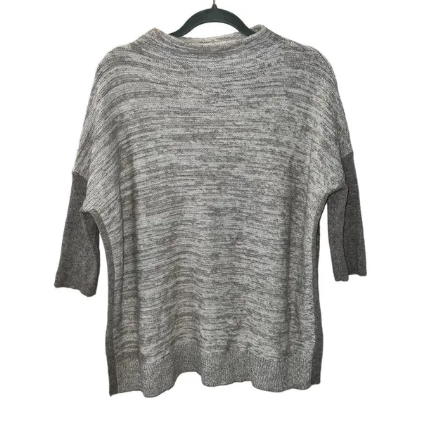 Kinross 100% Cashmere Marled Gray Taupe Mock Neck Dolman Sleeve Sweater S - Image 2
