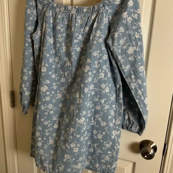 Forever 21 Women Square Neckline Floral Print Mini Dress, Blue/White Combo M - Image 7