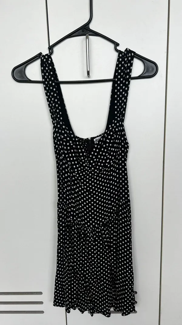 Reformation Black & White Polka Dot Dress - Image 5