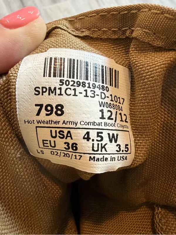 Hot Weather Army Combat Boots Vibram Men's 4.5 Women's 6 Tactical Outdoor USA - Image 7