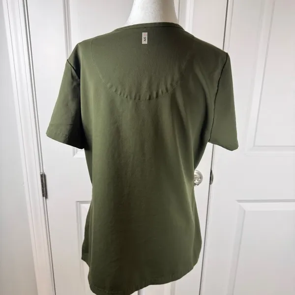 Grey’s Anatomy Active Olive Green Stretch Scrub Top Women’s Medium Workwear - Image 3