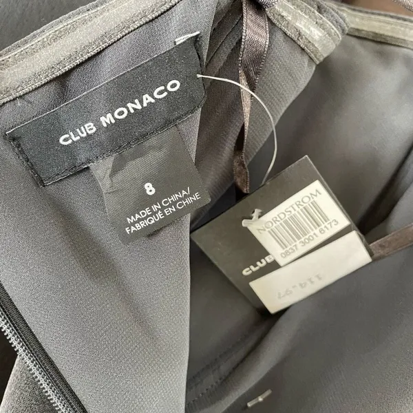 NWT Club Monaco Strapless Satin Jumpsuit Grey 8 $289 - Image 10