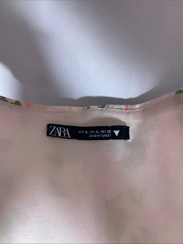 Zara Womens Floral Corset Strapless Top Blouse Structured Bloggers Fave Xl - Image 4