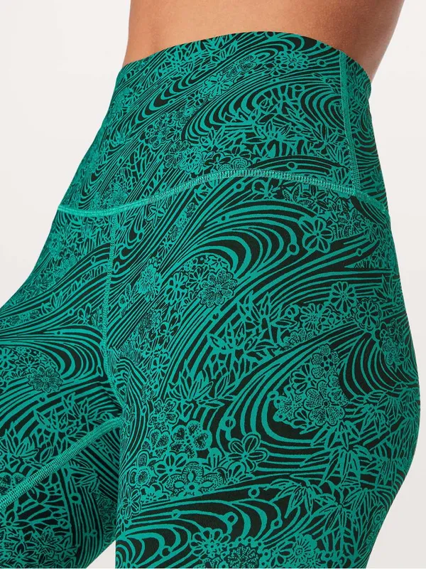 Lululemon Wunder Under High Rise Leggings Tights 28” Viridian Green Black Sz 6 - Image 9