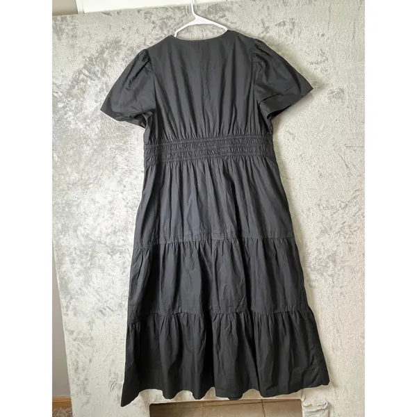 Quince‎ 100% Organic Cotton Poplin Tiered Maxi Dress Quiet Luxury Minimalist XL - Image 3