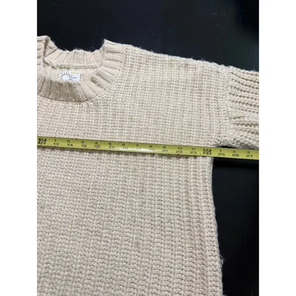 OFFLINE by‎ Aerie Women Cream Shaker Stitch Thumbhole Pullover Sweater Medium - Image 4