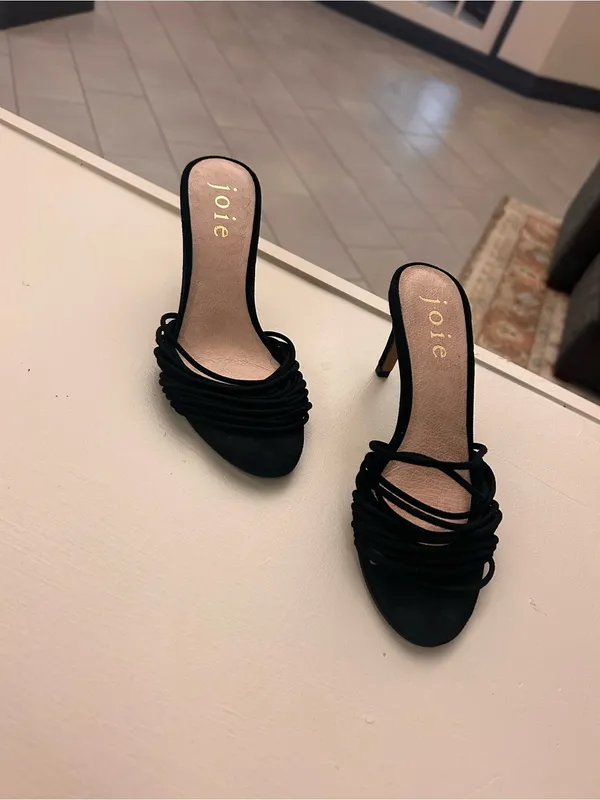 Joie Black Strappy Suede Mid-Heel Sandals 5.5 - Image 7