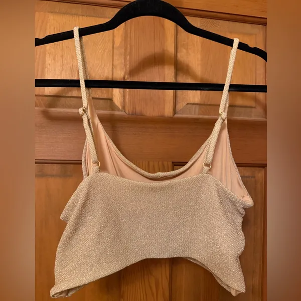 Beach riot gold longline twist front bikini top - Image 5