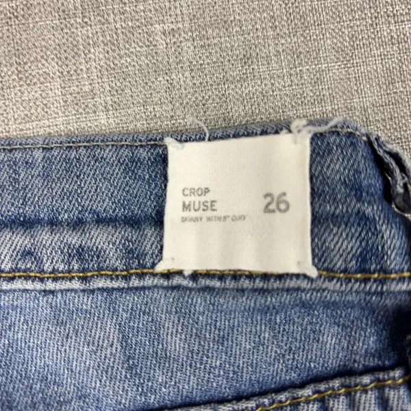 Hudson Crop Muse Jeans Womens 26 Blue Mid Rise Skinny‎ Cuffed Ankle Zip Denim - Image 3
