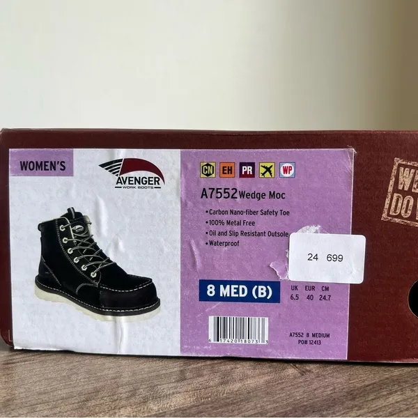 Avenger Women's Wedge Moc Work Boot Size 8 SKU#24699 - Image 2