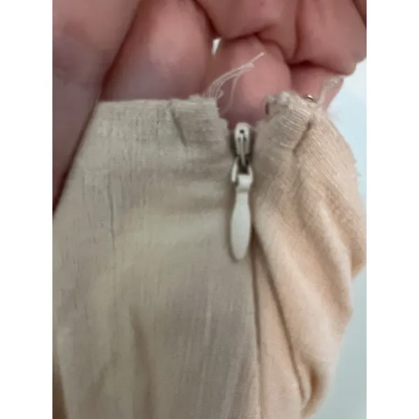 Free People Avery Jumpsuit Size 6 One Shoulder Wide Leg‎ Pocket Cream Color - Image 6