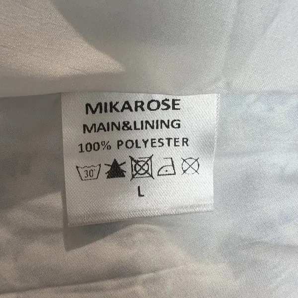 Mikarose Dress Womens Large Blue Floral Puff Sleeve Milkmaid Smocked Pockets‎ L - Image 15