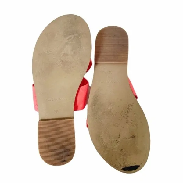 Free People Sandal Rio Vista Neon Coral Slide Leather Sandals Womens Size 36 | 6 - Image 8