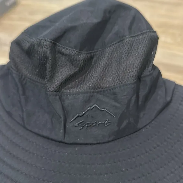 Black Wide Brim Hat - Womens sun hat with air filtering mesh - Image 3