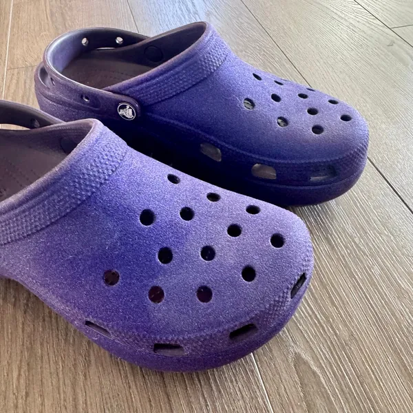 Crocs Classic Platform Clogs Sandals Purple Glitter Women Sz 10 - Image 2