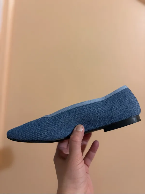 Vivaia Margot Square-Toe Flats in Denim Blue - Image 7