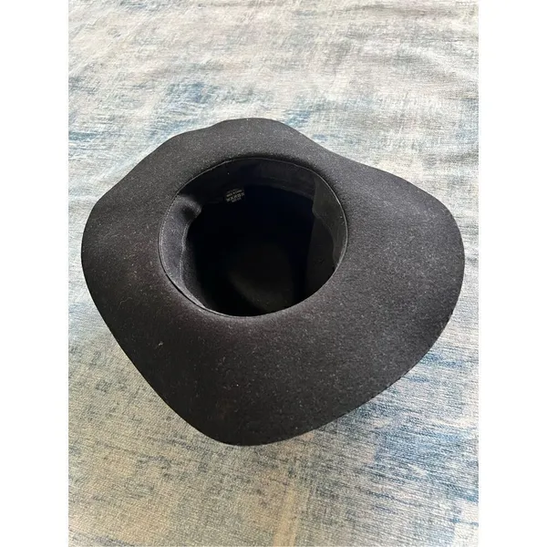 Black 100% Wool Felt Cowboy Rancher Hat - Image 7