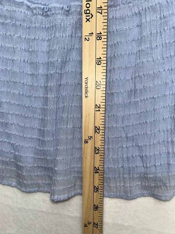 Altar'd State Light Blue Tiered Mini Dress Textured Tie Strap Sundress Size S - Image 10