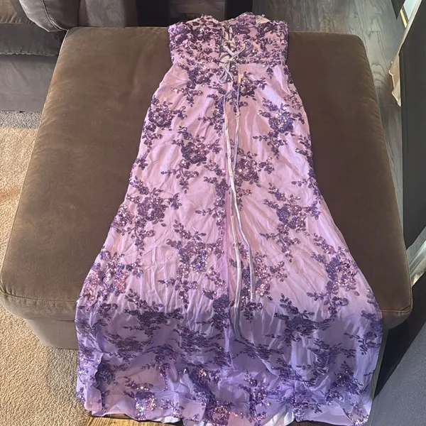 SOLD Purple Mermaid Fit Prom Party Dress Sparkly Sequins Lace Up Back Size 2 - Image 13