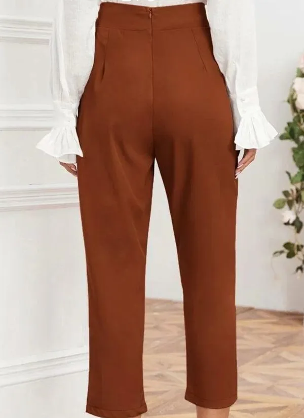 NWT Rust Bow Tie Pants Brown Size M - Image 4