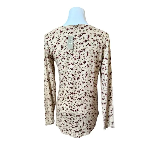 Maurices Prairie Floral Soft Yellow Henley Knit Top‎ SMALL Casual Coquette NWT - Image 3