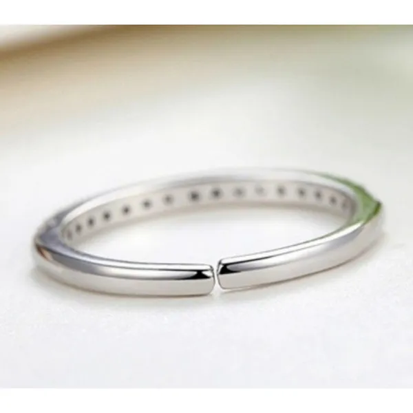 NEW Dainty 14k Gold Plated S925 Simulated Diamond Band Ring, Adjustable Band‎ - Image 13
