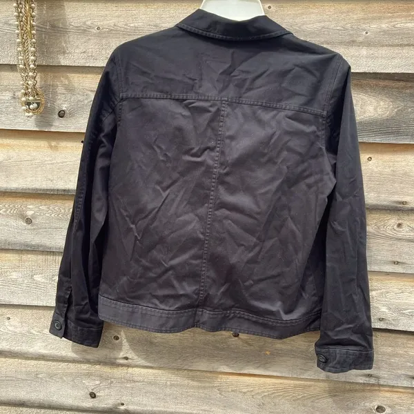 Liz Claiborne size Medium black denim jacket . - Image 4