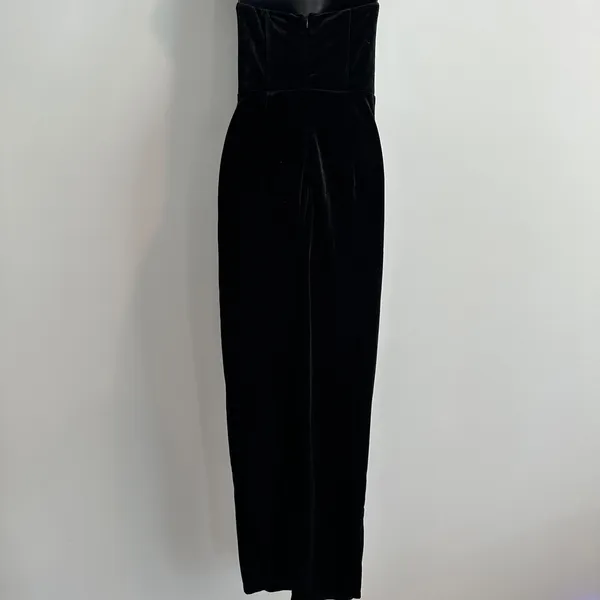 LULUS My Dream Come True Black Velvet Strapless Maxi Dress Size Small Plunge Nec - Image 5