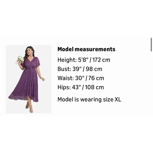 Scomchic Stretch Lace Midi Dress Purple Women’s Large - Image 4
