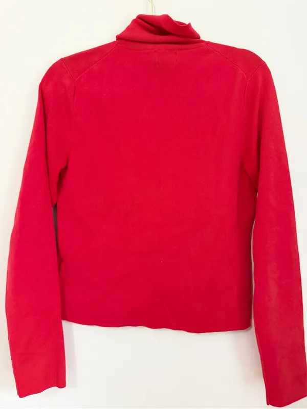 Polo by Ralph Lauren Pima cotton size large women turtleneck red knit - Image 3