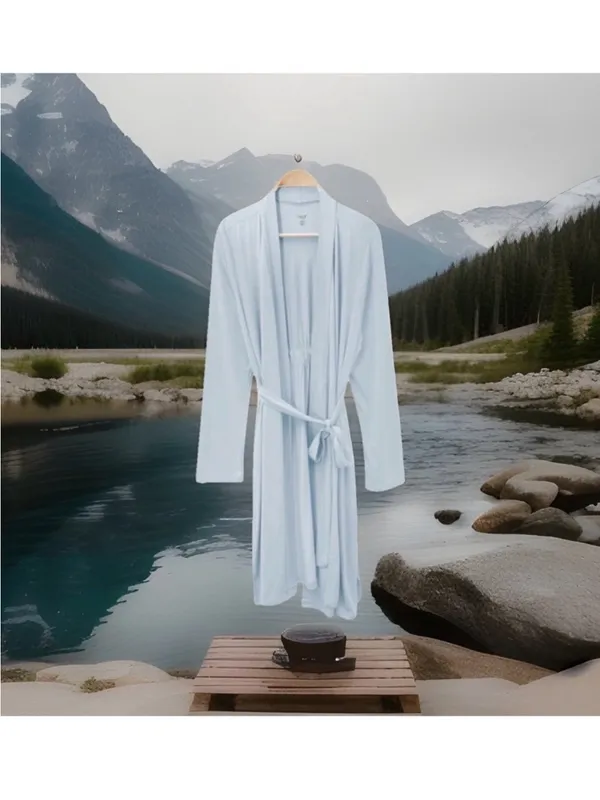 Kyte BABY Bamboo Women’s Robe M/L Fog Blue - Image 2
