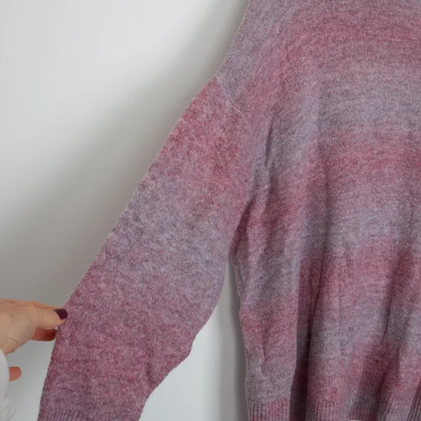 American Eagle Sweater XL Cowl Neck Pink‎ Purple Ombre Knit Pullover Oversized - Image 9