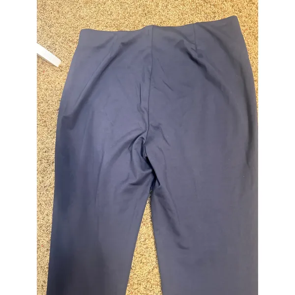 Peace of Cloth Navy Blue Pull On Slim Straight Leg Pants Womens Medium Stretch - Image 4