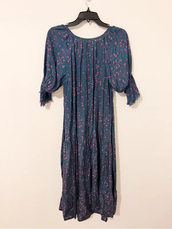 Natural Life Peasant Boho Floral Ruffle Maxi Dress Size Medium M - Image 4