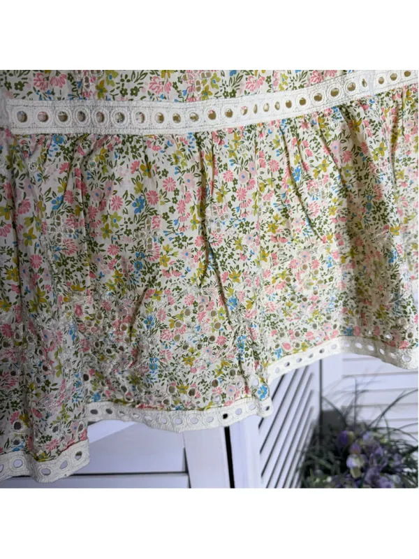 Vintage retro mini skirt floral eyelet lace fairy coastal cowgirl boho festival - Image 7