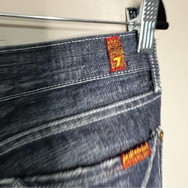 Seven For All Mankind Dojo Embellished‎ Green Rhinestone Square Design Jeans - Image 11