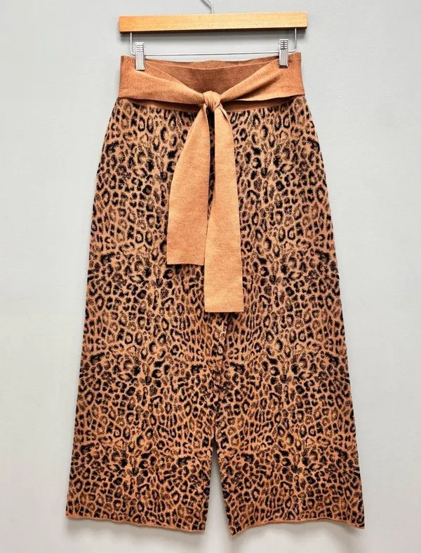 Anthropologie MOTH Leopard Sweater-Tie Knit Trousers S - Image 5