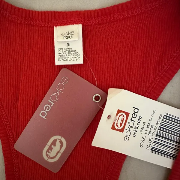 Ecko Red Y2K Ribbed Beater Sequence‎ Tank Top Size Small Red Cotton - Image 12