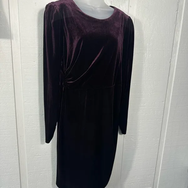 CALVIN KLEIN Women’s Burgundy Dress Size Medium EUC - Image 3