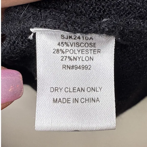 P. Luca Milano Women's‎ Large Black Fuzzy Big Colorful Polka Dot Knit Sweater - Image 8