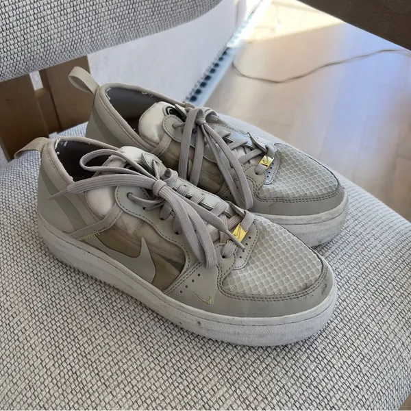 Nike Womens Court Vision Alta TXT Low Top Sneakers in Cream / Tan - Image 2