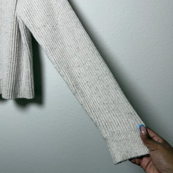 Marine Layer Womens Isla Knit Turtleneck Sweater S Cream Ribbed Donegal‎ Speckle - Image 7
